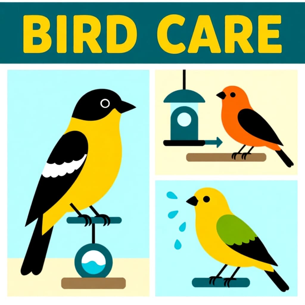AI generated image: picture about bird care. picture style: comic stepbystep guide breeding s m, high quality, detailed
