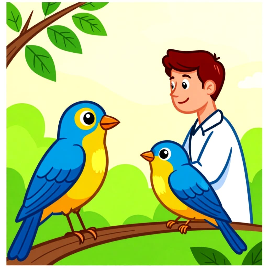 AI generated image: picture about bird care. picture style: comic preventing common health s m, high quality, detailed