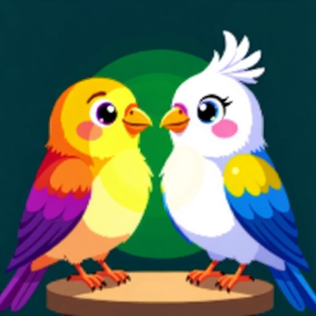 AI generated bird: picture about bird care. picture style: comic bird pets preventing lightinduced eye s m, high qualit
