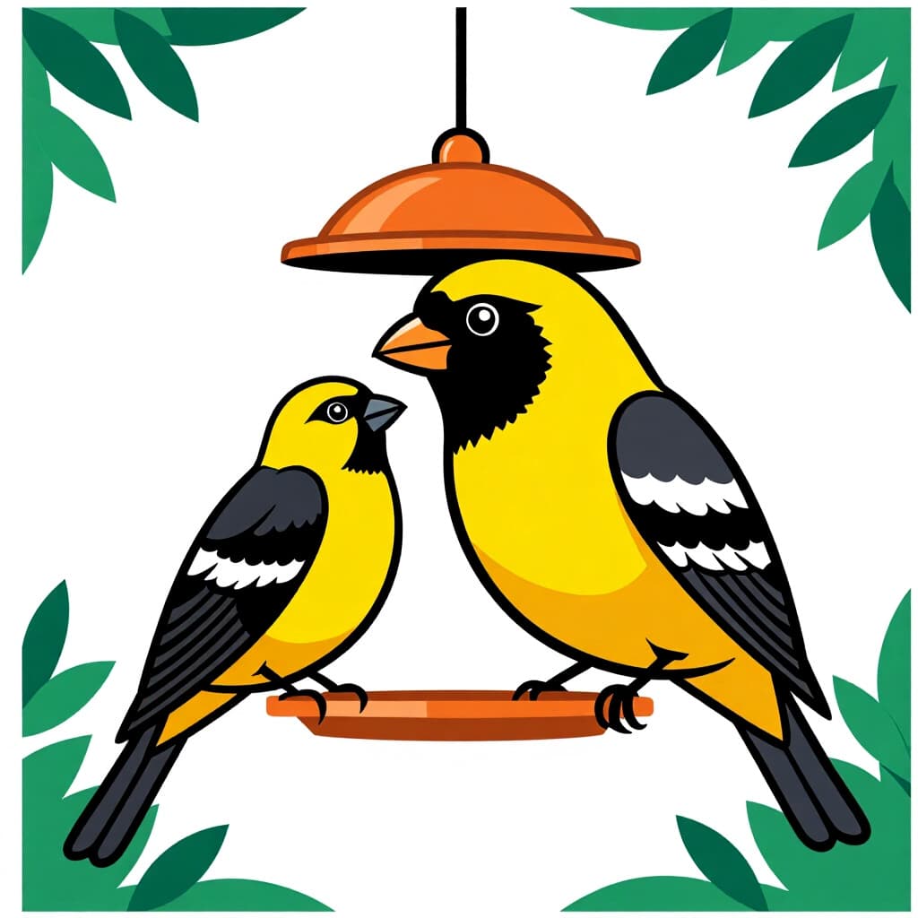 AI generated cat: picture about bird care. picture style: comic home modifications support s m, high quality, detailed