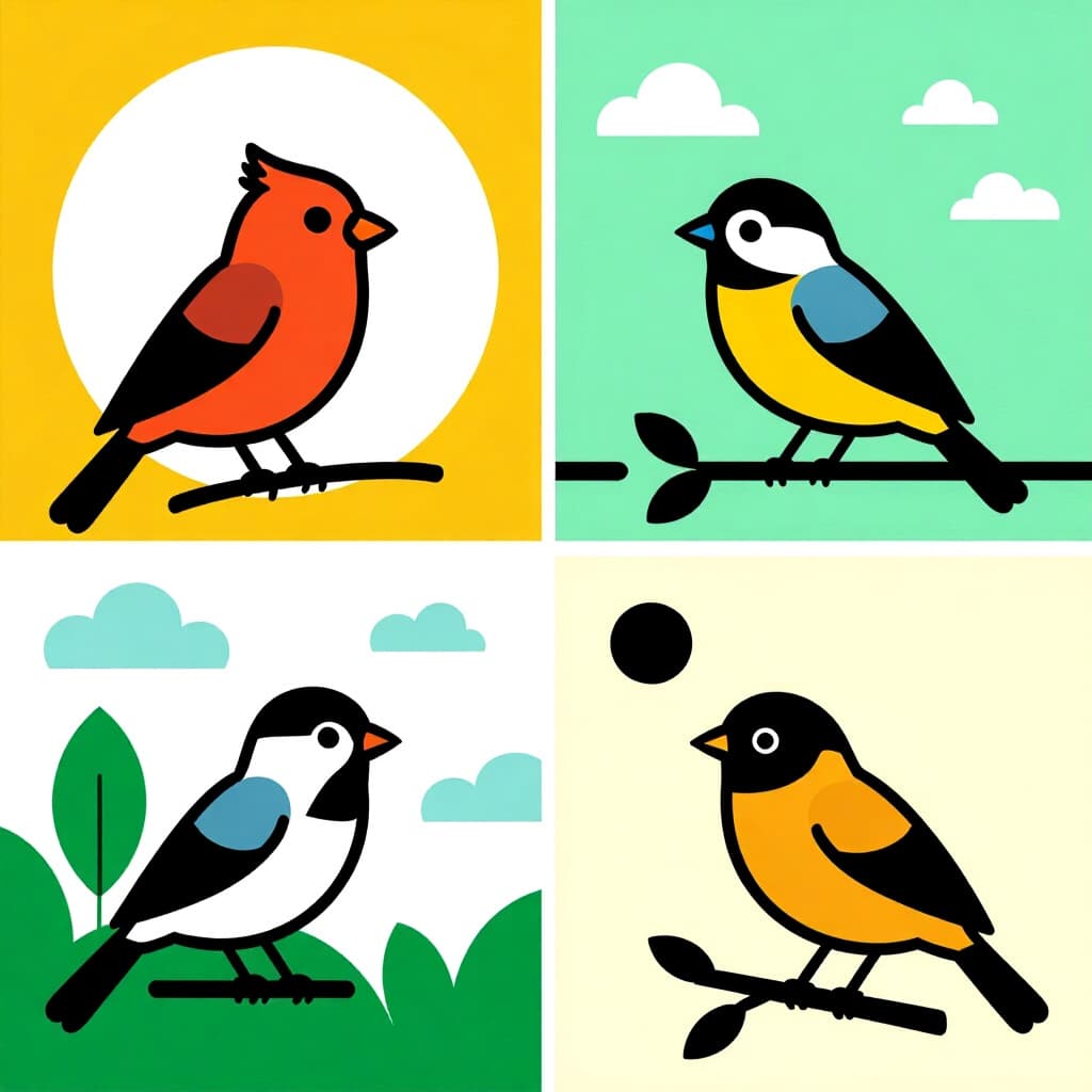 AI generated画像: 鳥のケアに関する画像。画像スタイル: 漫画 季節の健康診断のスケジューリング 春と秋, 高品質, 詳細