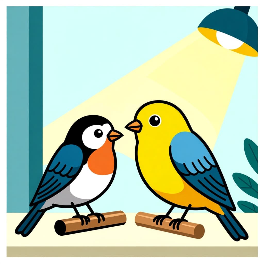 AI generated image: picture about bird care. picture style: comic stressinducing home factors s m, high quality, detaile