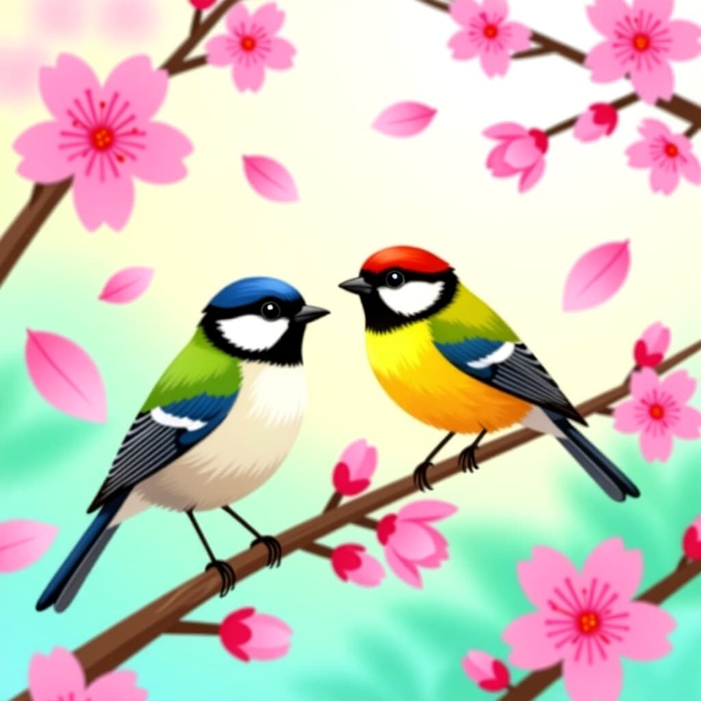 AI generated image: picture about bird care. picture style: comic spring bloom benefits s m, high quality, detailed