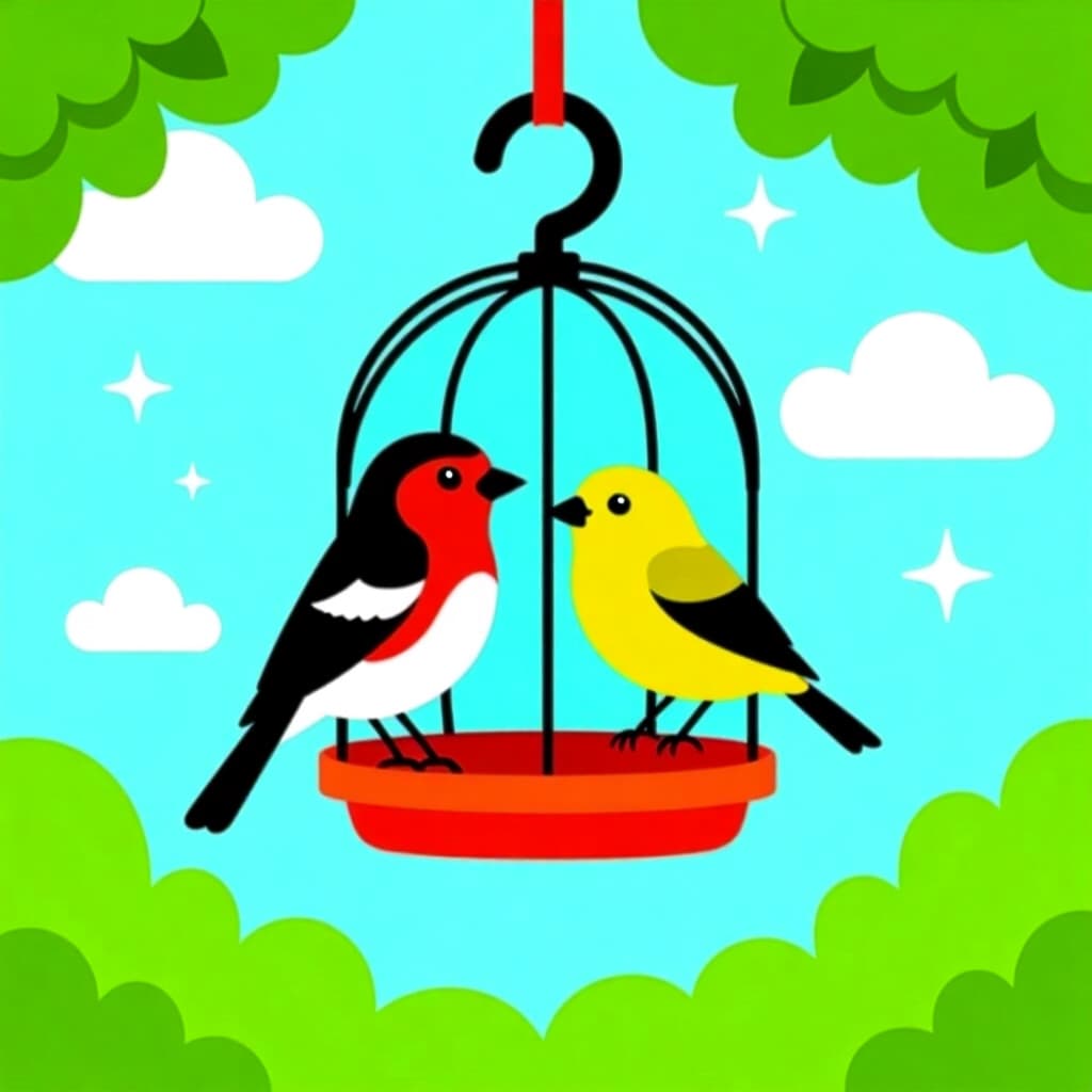 AI generated image: picture about bird care. picture style: comic diy portable outdoor s m, high quality, detailed