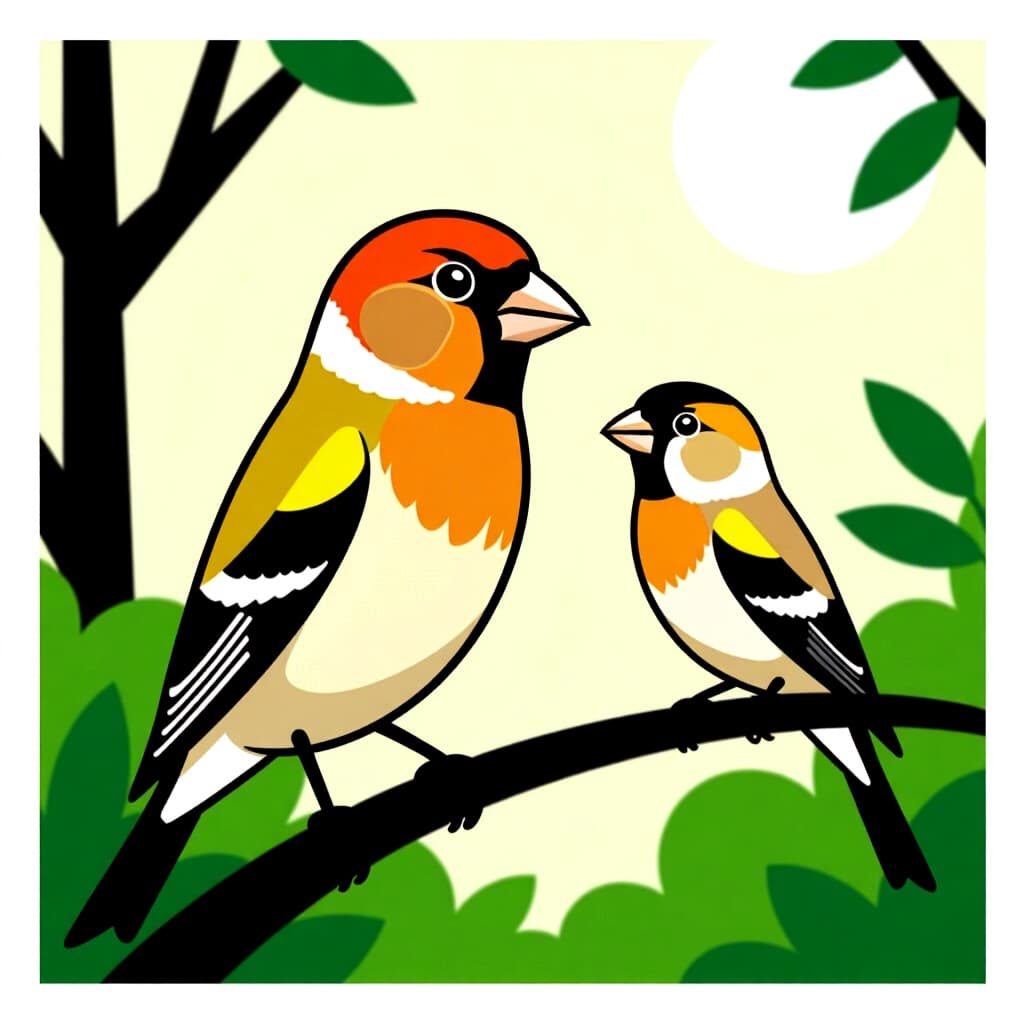 AI generated finch: picture about bird care. picture style: comic finch designing perfect society s m, high quality, det