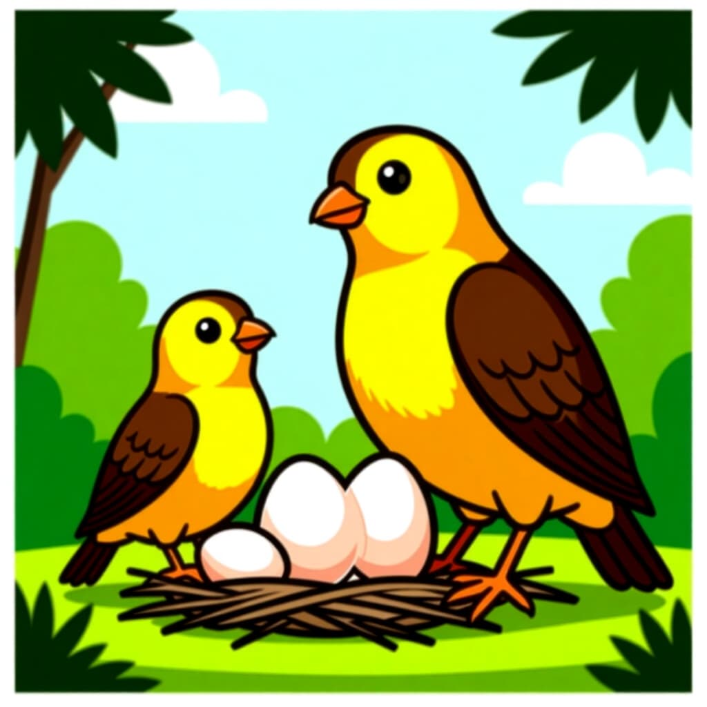 AI generated image: picture about bird care. picture style: comic preventing eggbinding female s m, high quality, detail