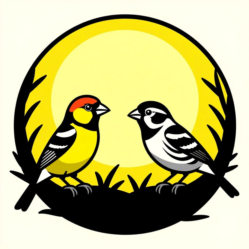 AI generated finch: picture about bird care. picture style: comic finch zebra breeding basics s m, high quality, detaile