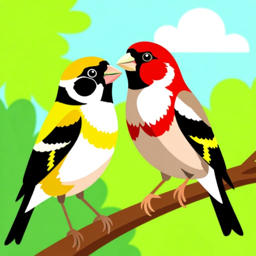 AI generated finch: picture about bird care. picture style: comic finch species managing chronic respiratory s m, high q