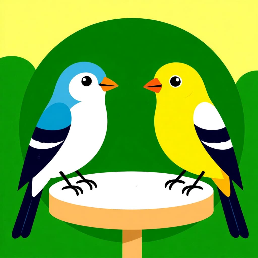 AI generated画像：鳥のケアに関する画像。画像スタイル：コミック二段階呼び戻しペアリング、高品質、詳細