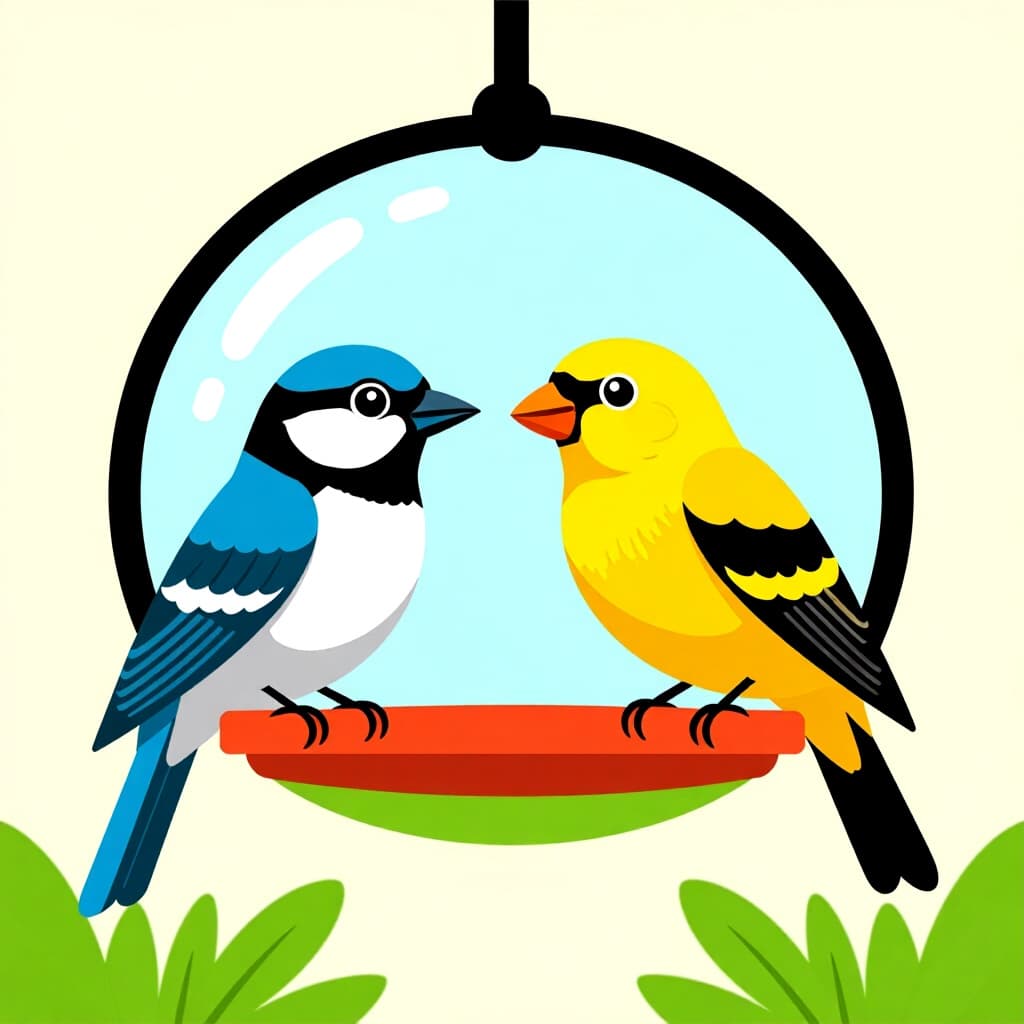AI generated image: picture about bird care. picture style: comic measure ideal minimum s m, high quality, detailed