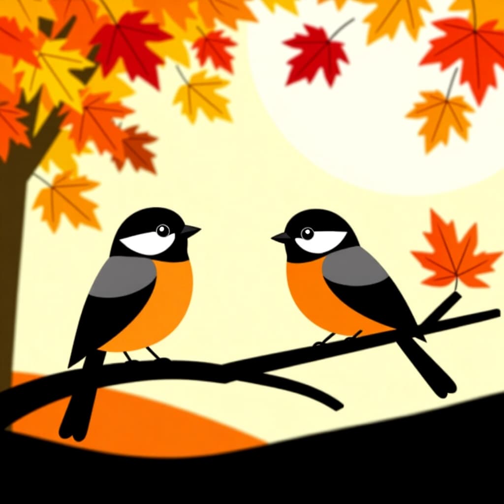 AI generated image: picture about bird care. picture style: comic autumn transition guide s m, high quality, detailed