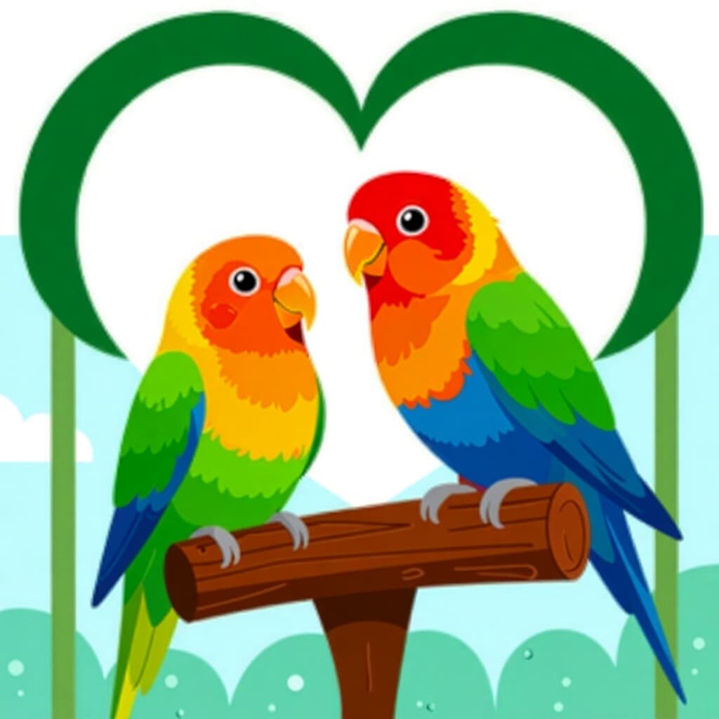 AI generated bird: picture about bird care. picture style: comic understanding lovebird molt s m, high quality, detaile