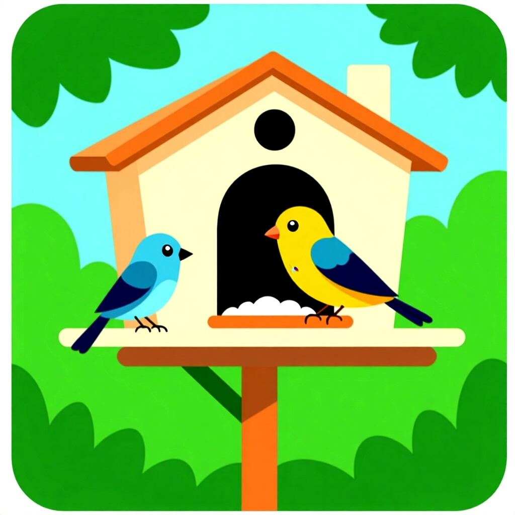 AI generated image: picture about bird care. picture style: comic creating mobile habitat s m, high quality, detailed