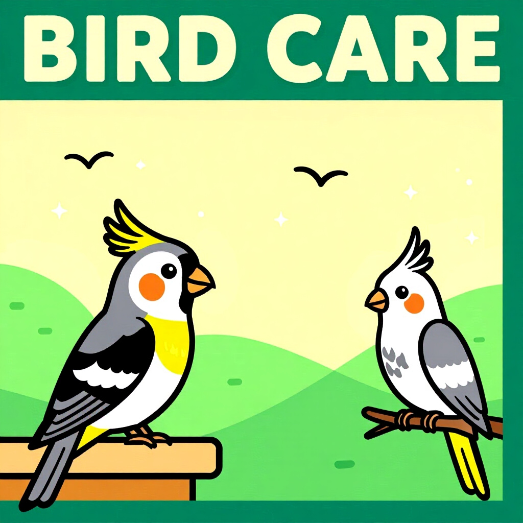 AI generated finch: picture about bird care. picture style: comic introduction finch cockatiel top insurance providers,