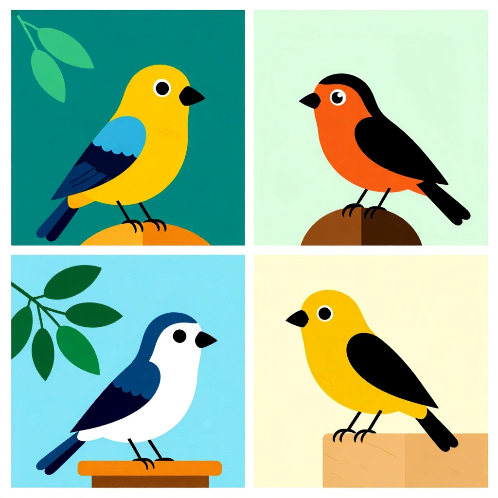AI生成画像:鳥のケアに関する画像。画像スタイル:コミック導入二段階呼び戻しペアリング、高品質、詳細