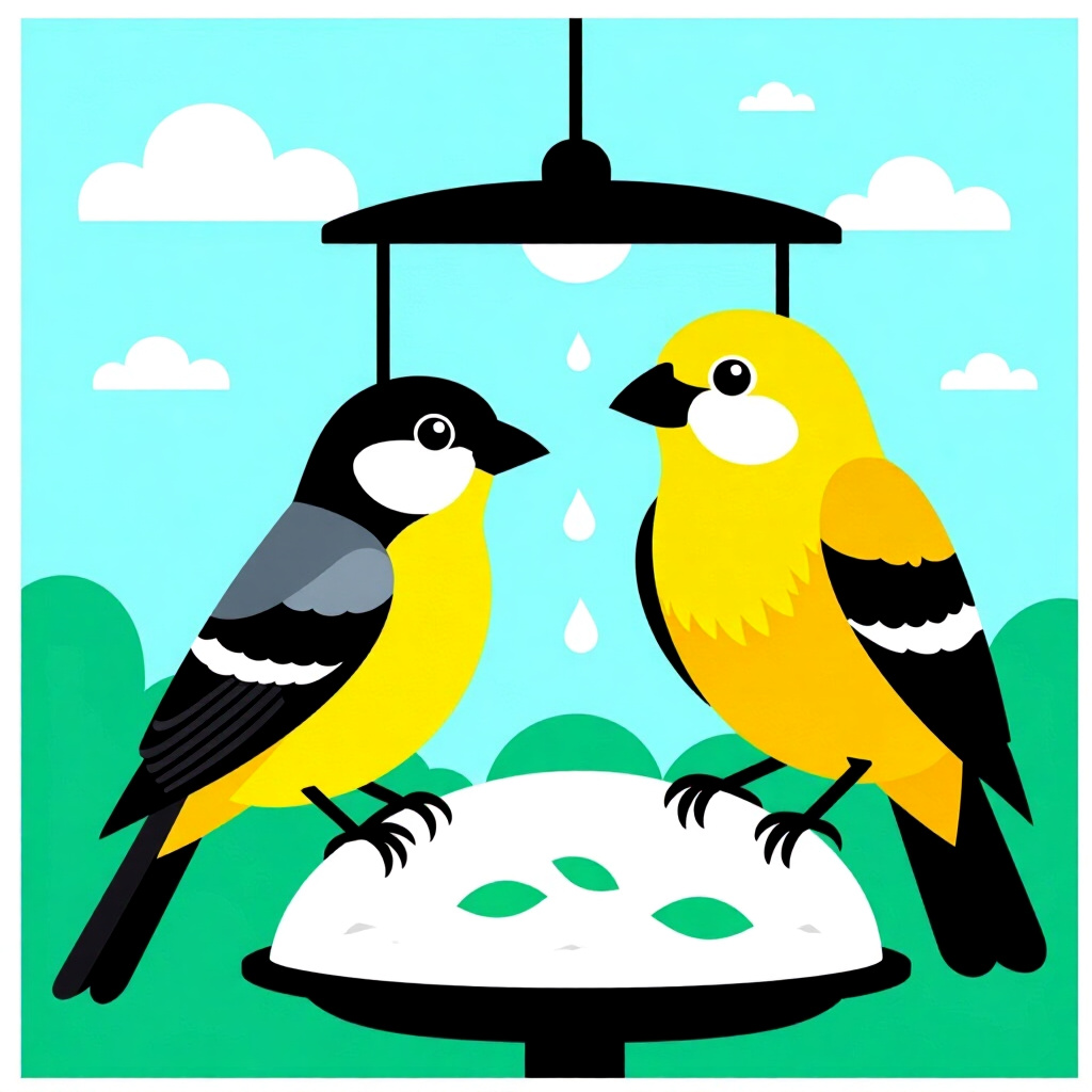 AI generated image: picture about bird care. picture style: comic they act builtin implementing automated timed, high qu