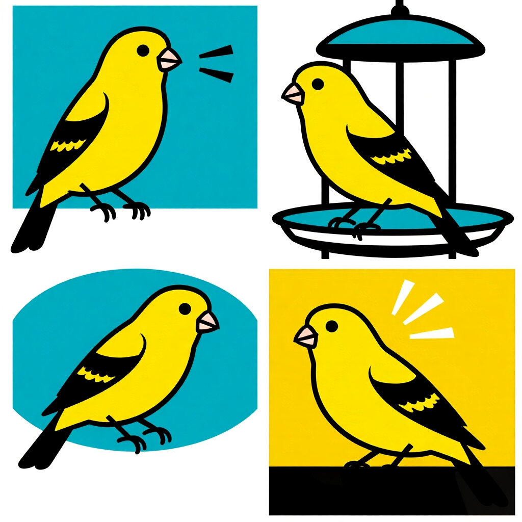 AI generated canary: picture about bird care. picture style: comic preparation canary stepbystep training sing, high qual