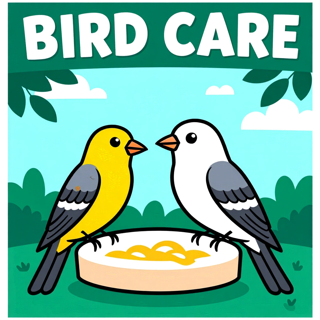 AI generated bird: picture about bird care. picture style: comic organize community birdrescue s m, high quality, detai