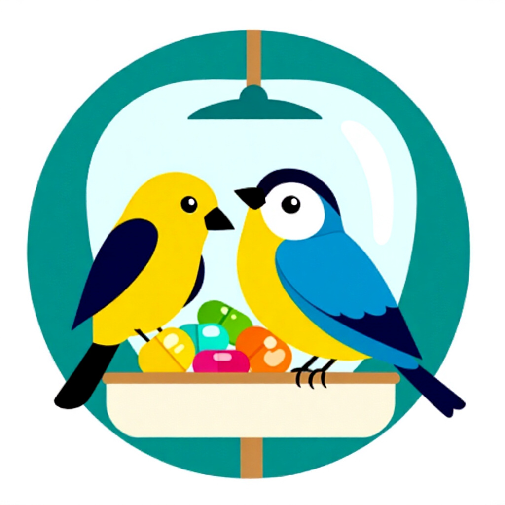 AI generated bird: picture about bird care. picture style: comic bird pets yearround nutrient balance s m, high quality