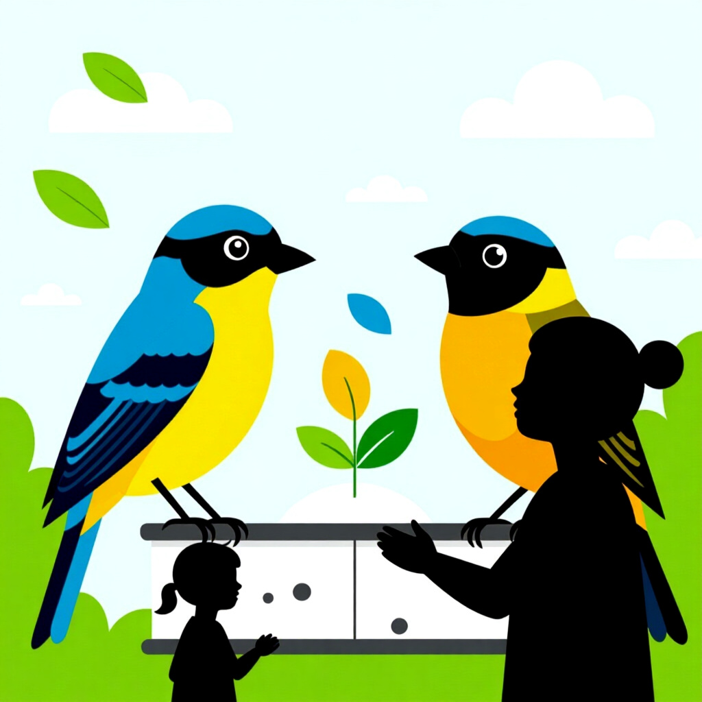 AI generated bird: picture about bird care. picture style: comic bird owners recognizing treating common s m, high qual