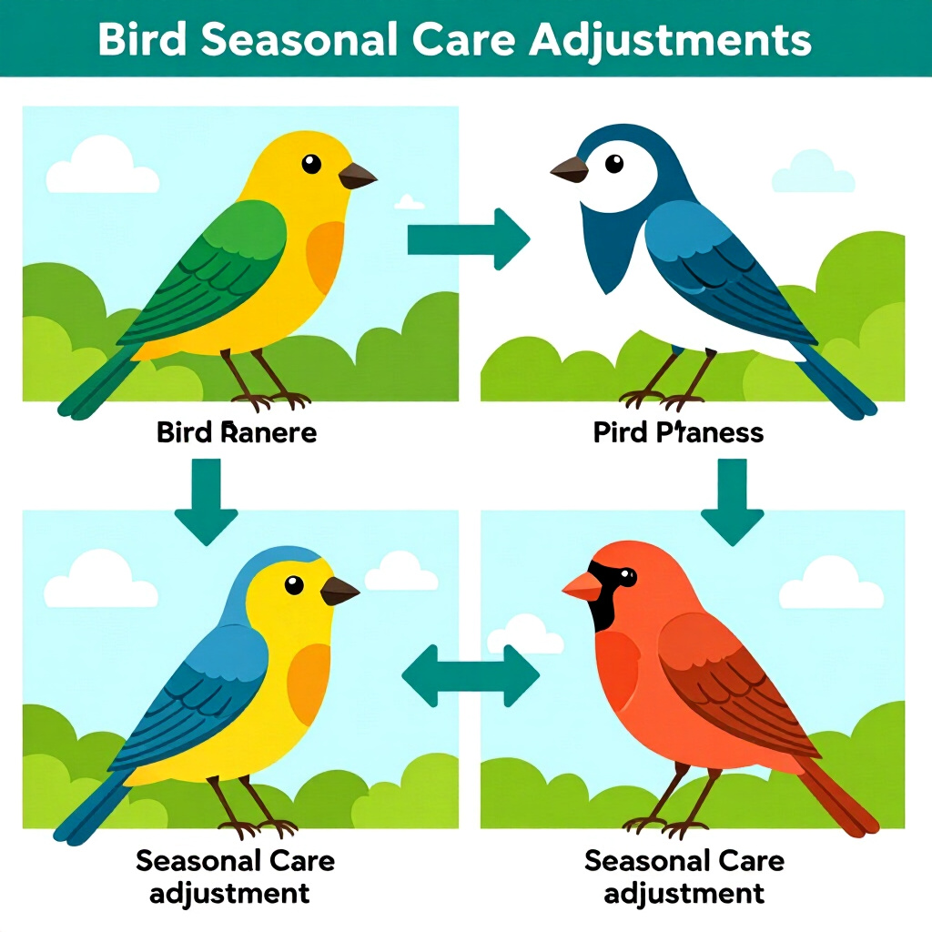 AI generated bird: picture about bird care. picture style: comic introduction bird seasonal care adjustments, high qual