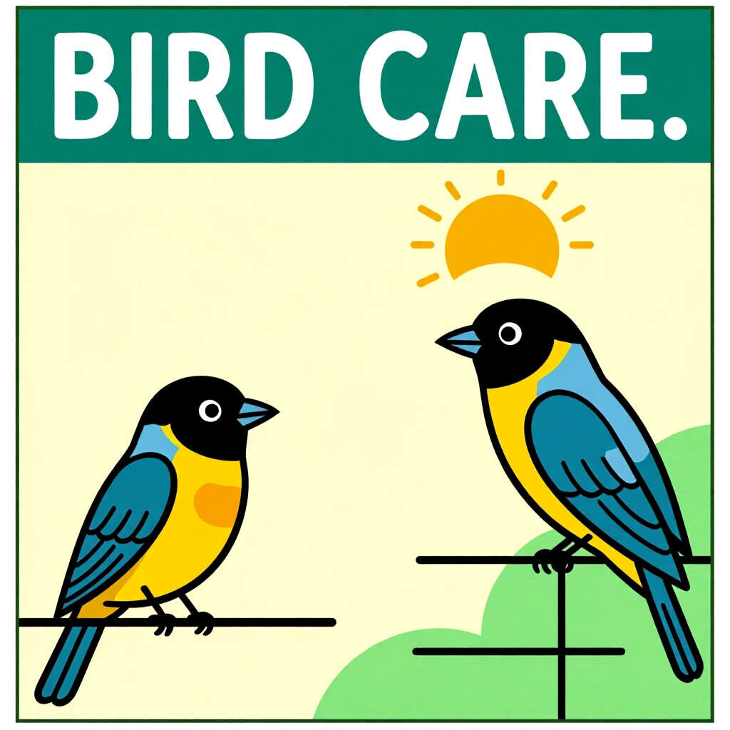 AI generated image: picture about bird care. picture style: comic introduction expertapproved supplement schedule, high