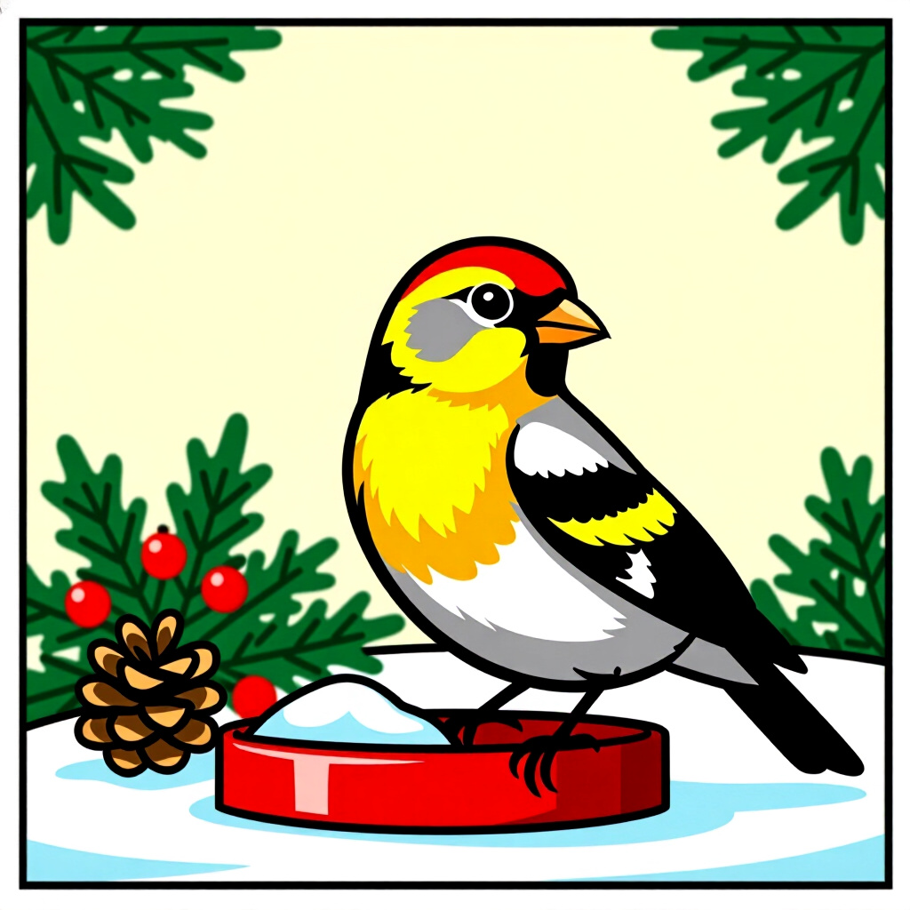 AI generated bird: picture about bird care. picture style: comic common indoor holiday bird seasonal hazard alert, high