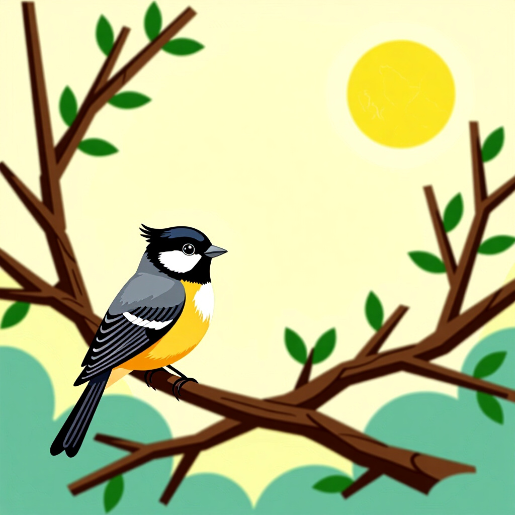 AI generated image: picture about bird care. picture style: comic introduction mixing natural branches, high quality, de