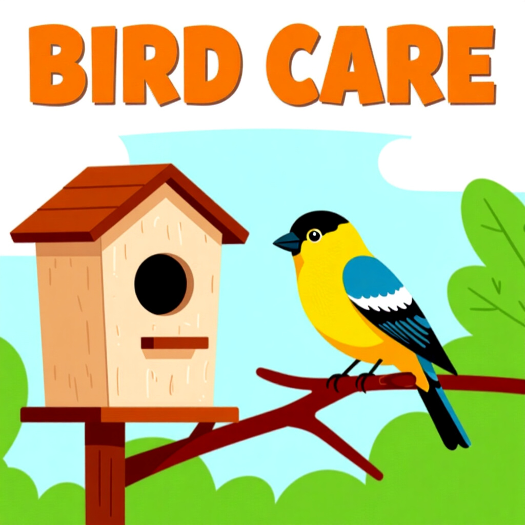 AI generated image: picture about bird care. picture style: comic introduction diy home observation, high quality, detai