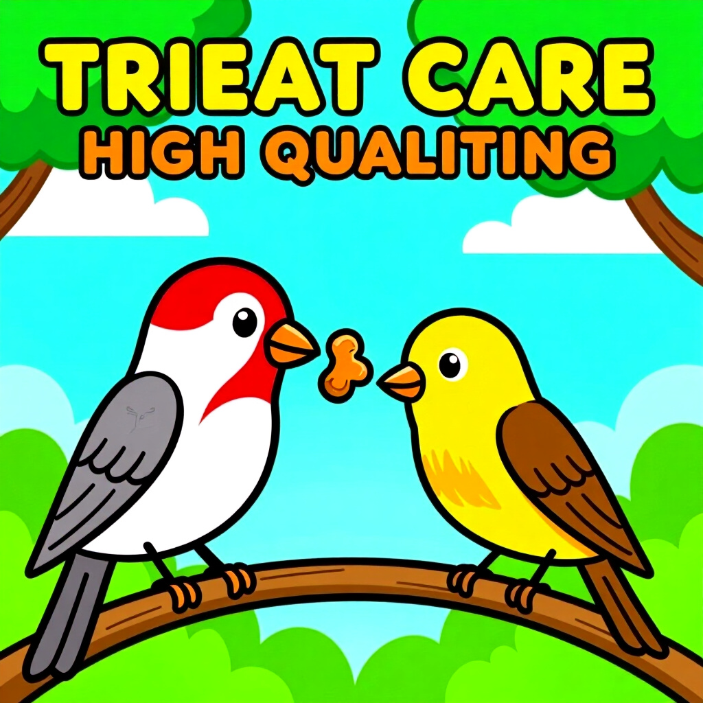 AI generated image: picture about bird care. picture style: comic introduction using treat timing, high quality, detaile