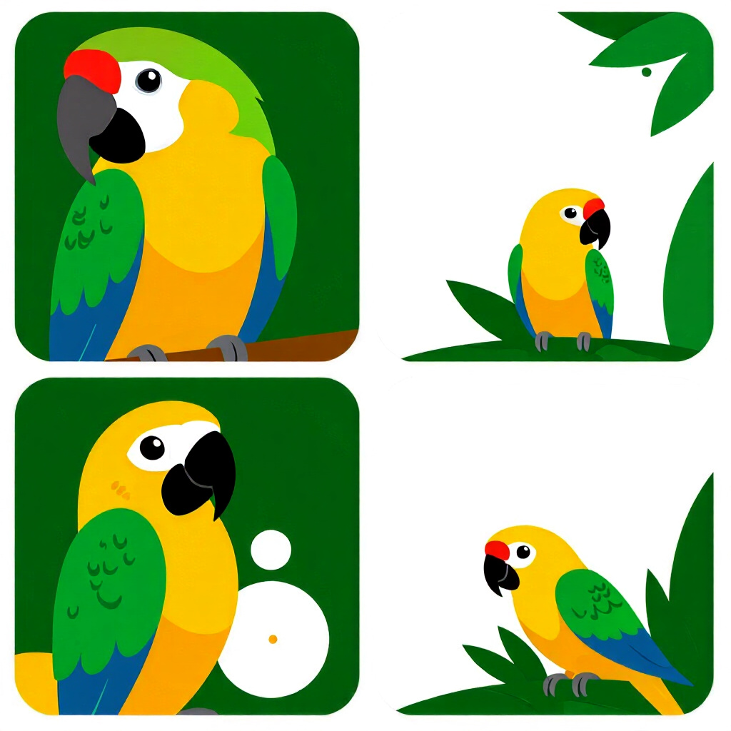 AI generated bird: picture about bird care. picture style: comic agerelated metabolic shifts bird parrots creating seni