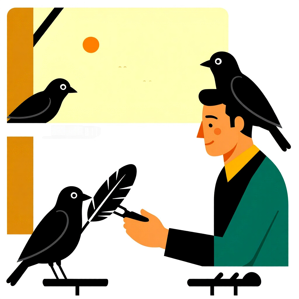 AI生成画像: 鳥のケアに関する画像。画像スタイル: 漫画 季節的なグルーミングの重要性 季節的なグルーミング 羽