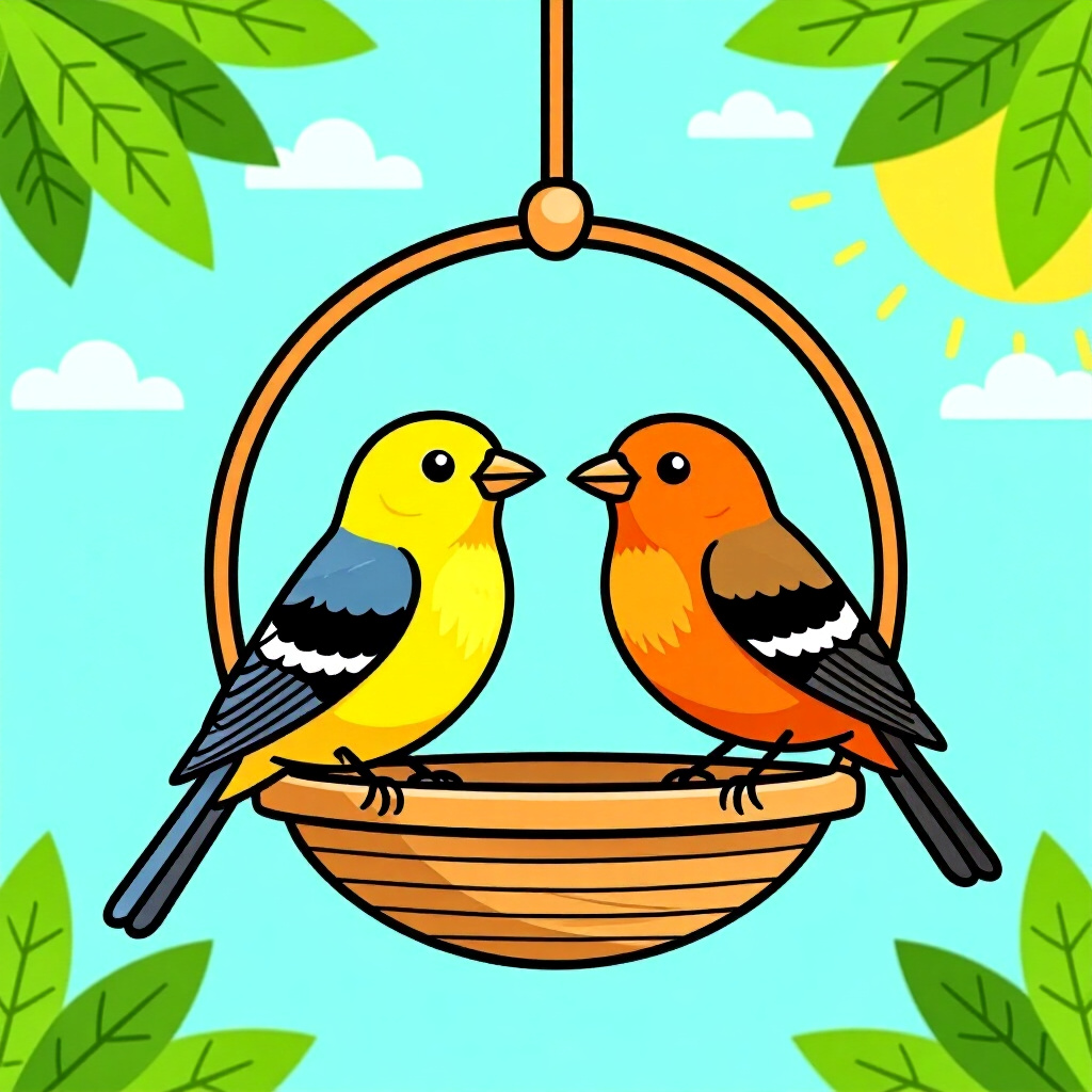 AI generated image: picture about bird care. picture style: comic budgetfriendly enrichment crafting s m, high quality,