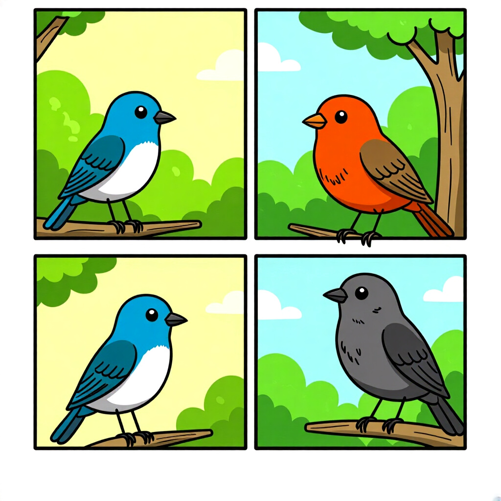 AI generated image: picture about bird care. picture style: comic understanding social hierarchies s m, high quality, de