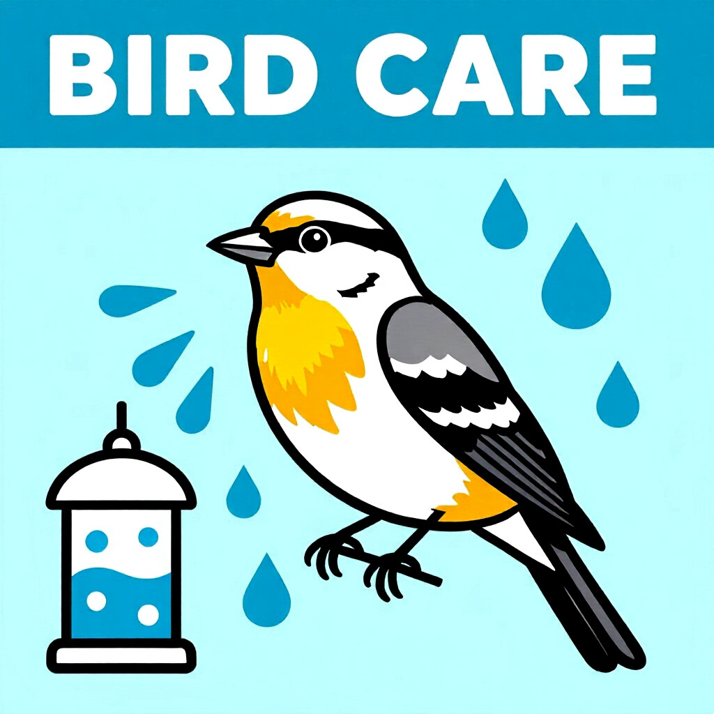 AI generated birds: picture about bird care. picture style: comic physiological pressure points birds integrating humidi