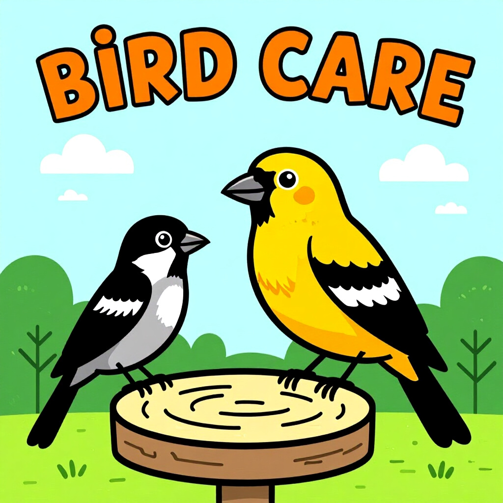 AI生成画像:鳥のケースに関する画像。画像スタイル:漫画風の導入、予算に優しい知育玩具製作、高解像度