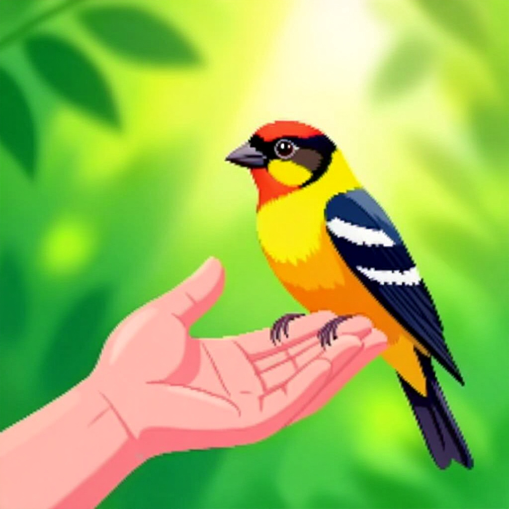AI generated image: picture about bird care. picture style: comic gentle grip method s m, high quality, detailed