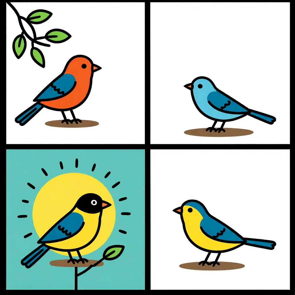AI generated image: picture about bird care. picture style: comic goal stepup success teach, high quality, detailed