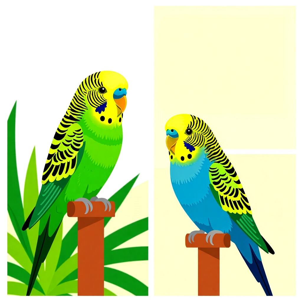 AI generated image: picture about bird care. picture style: comic introduction breeding budgerigars 101, high quality, d