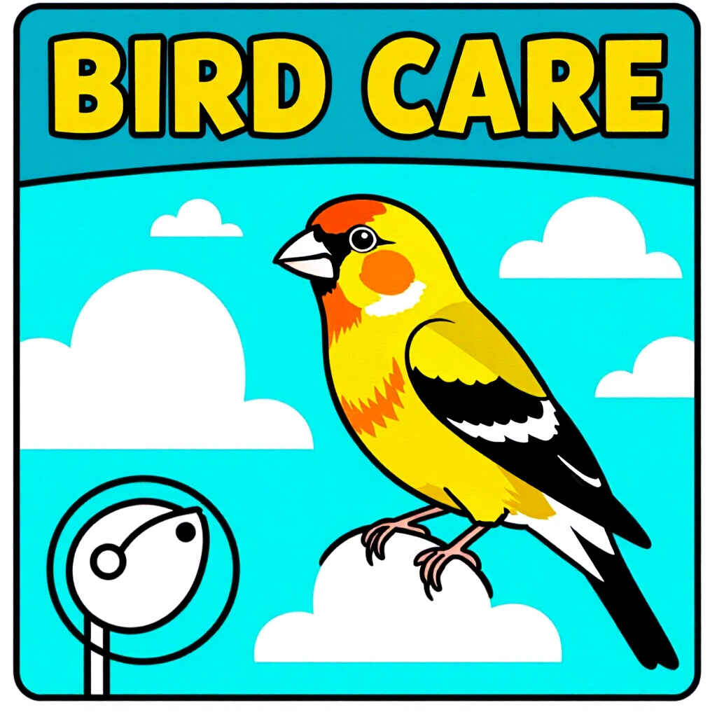 AI generated finch: picture about bird care. picture style: comic introduction finch understanding local zoning, high qu