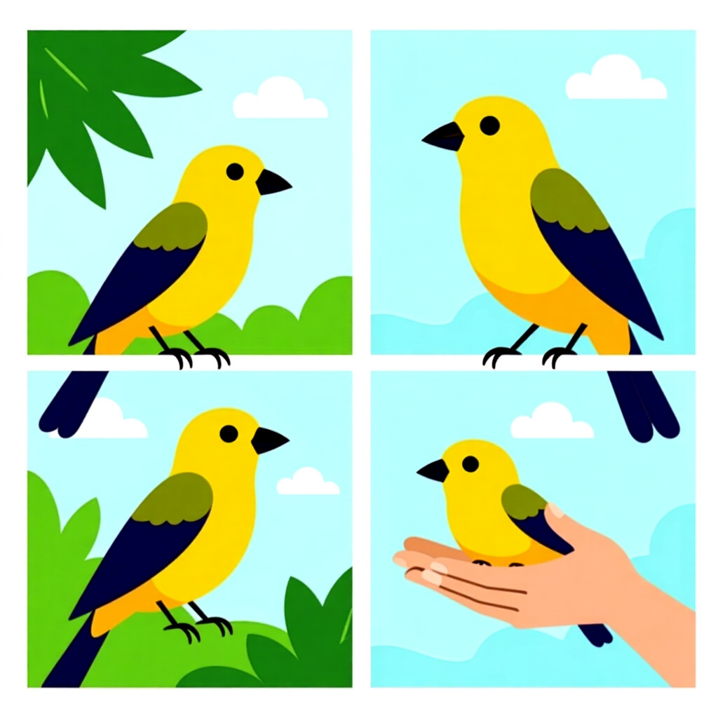 AI generated image: picture about bird care. picture style: comic stepbystep guide handtraining s m, high quality, detai