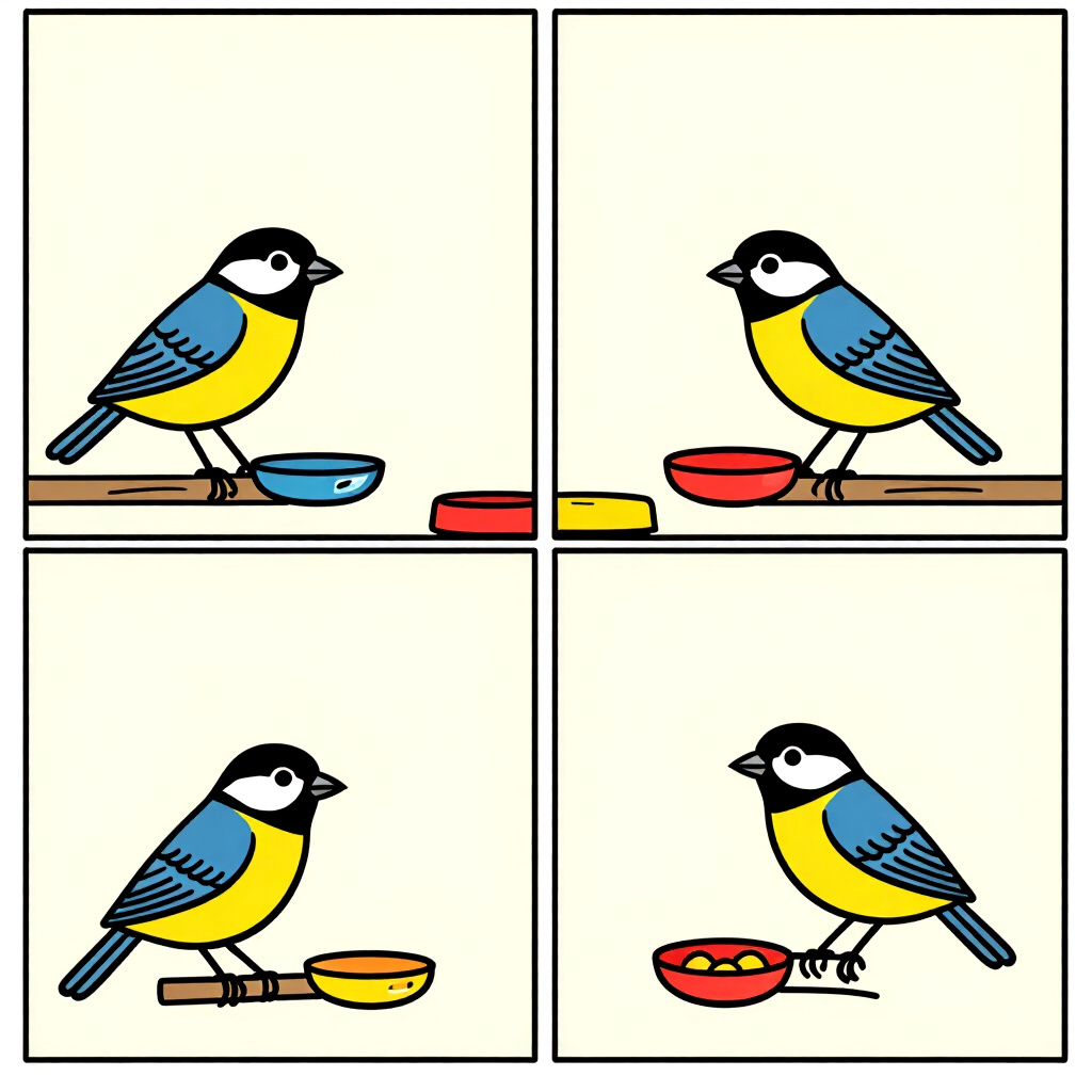 AI generated image: picture about bird care. picture style: comic portion control techniques s m, high quality, detailed