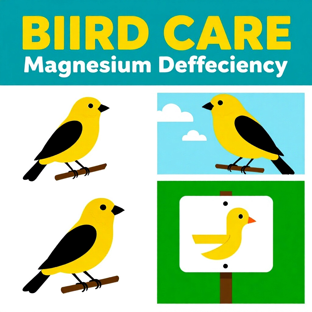 AI generated birds: picture about bird care. picture style: comic introduction birds signs magnesium deficiency, high qu