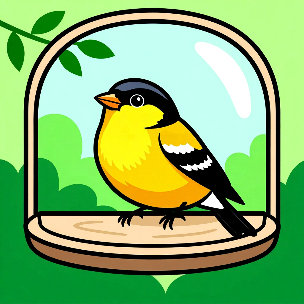 AI generated bird: picture about bird care. picture style: comic introduction bird safely screen small, high quality, d