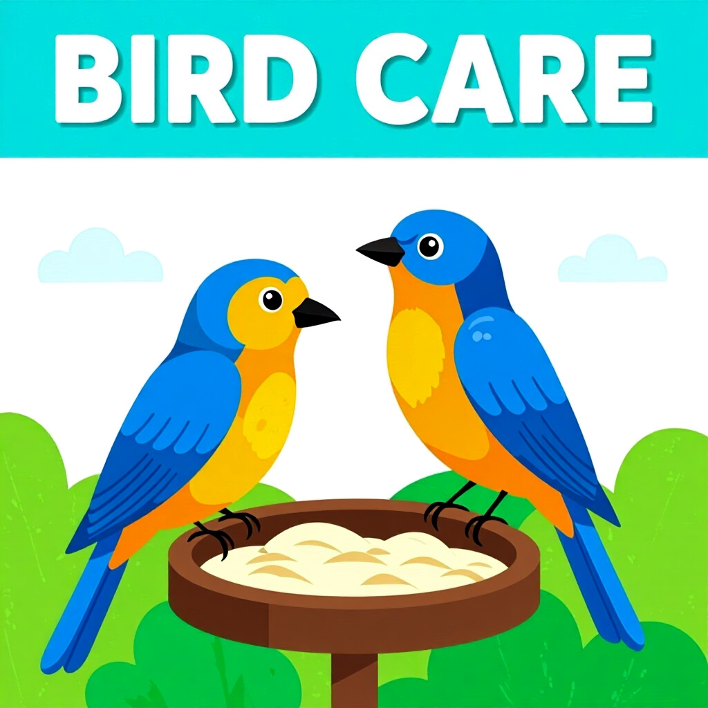 AI generated birds: picture about bird care. picture style: comic introduction birds understanding legal ethical, high q