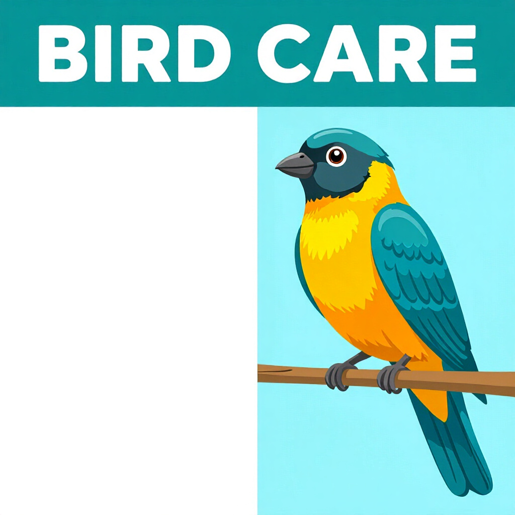 AI generated bird: picture about bird care. picture style: comic introduction bird pets complete checklist common, high