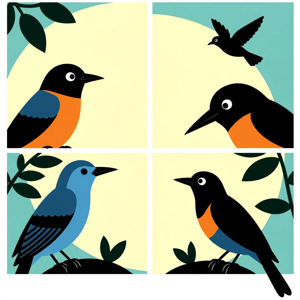 AI生成画像：鳥のケアに関する画像。画像スタイル：コミックタイミング期間換羽管理社会、高品質、