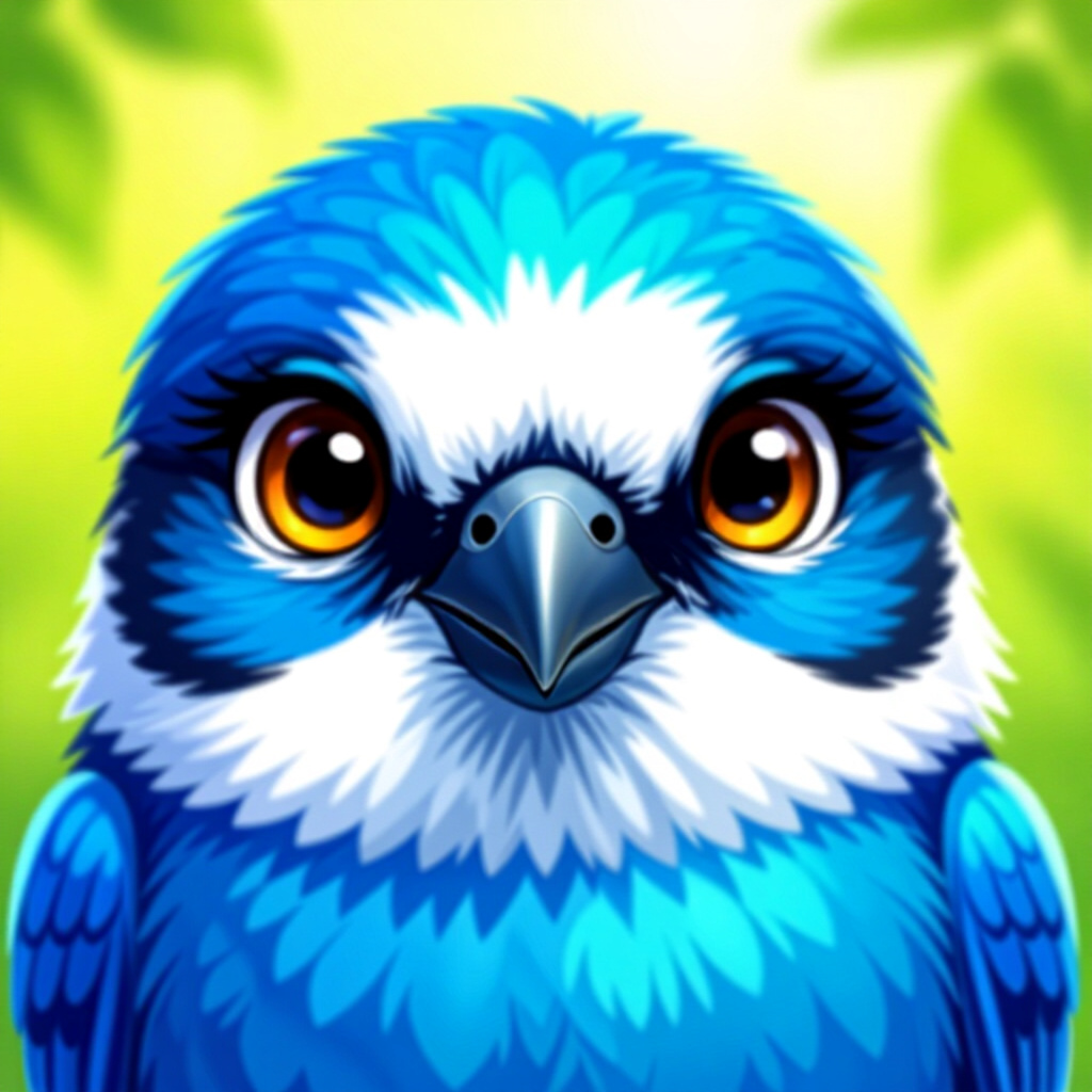 AI generated bird: picture about bird care. picture style: comic bird pets eye contact eye s m, high quality, detailed