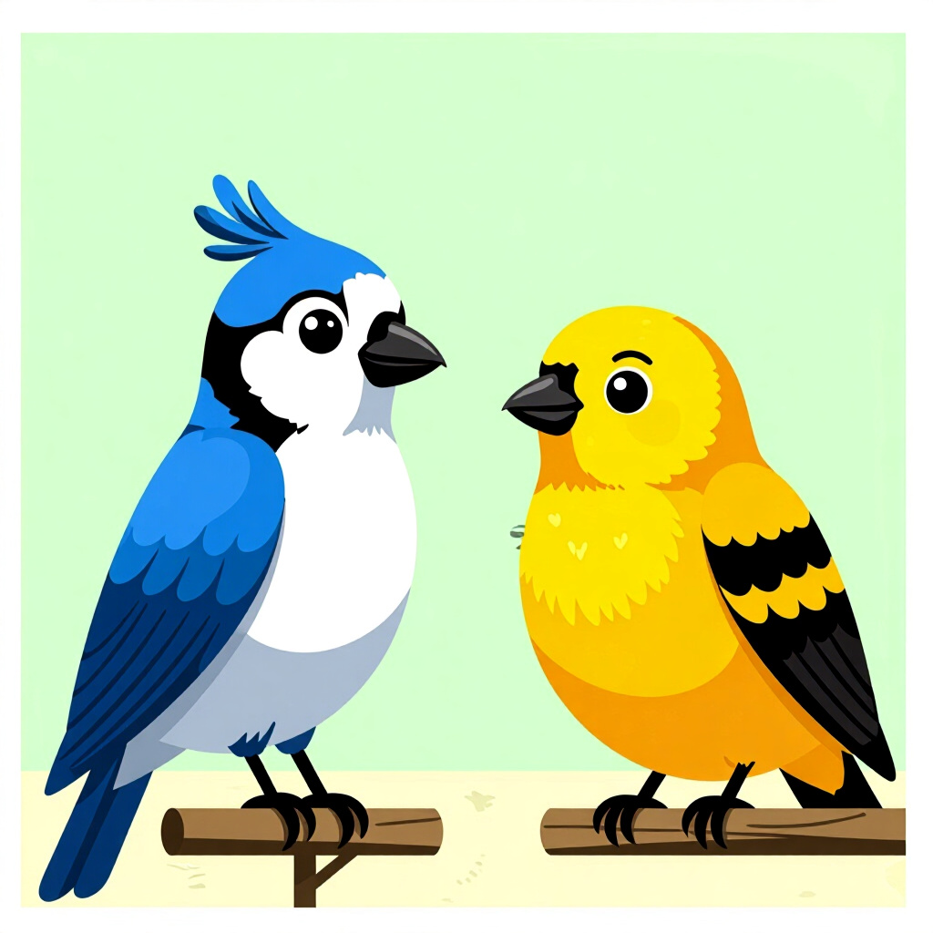 AI generated image: picture about bird care. picture style: comic understanding normal abnormal s m, high quality, detai