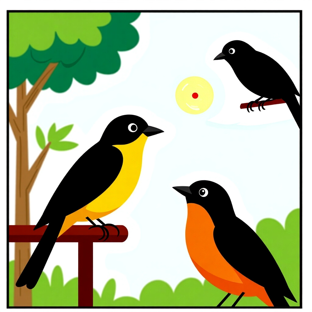 AI generated image: picture about bird care. picture style: comic introduction using clickertarget training, high qualit